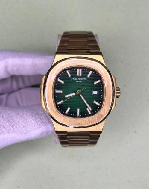 ساعت مچی پتک فیلیپ قاب وبندرز گلد صفحه سبز