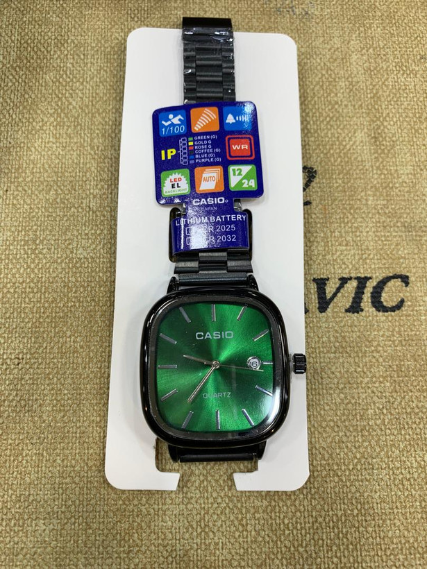 ساعت مردانه کاسیو صفحه سبز