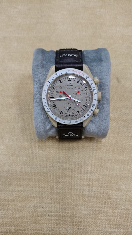 ساعت مردانه امگاسواچ بندپرزنتی صفحه نسکافه ای